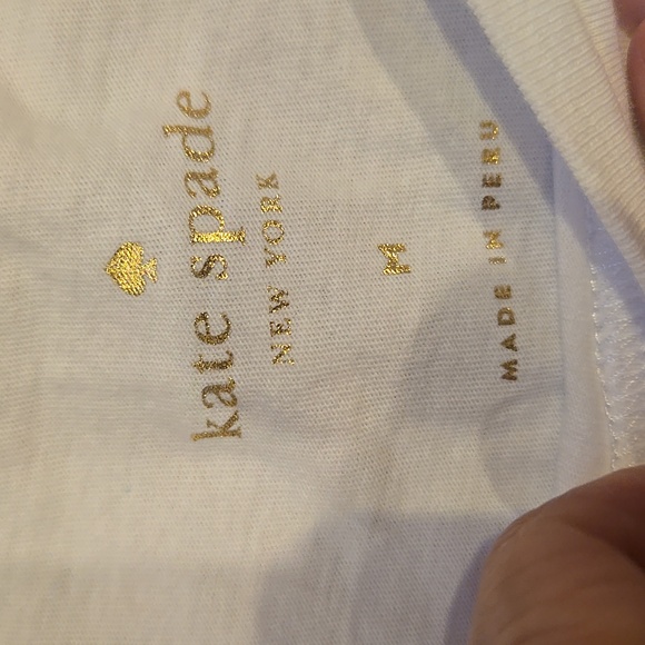 New Kate Spade Broome Street Fresh White Floral Spade Tee - Picture 4 of 6